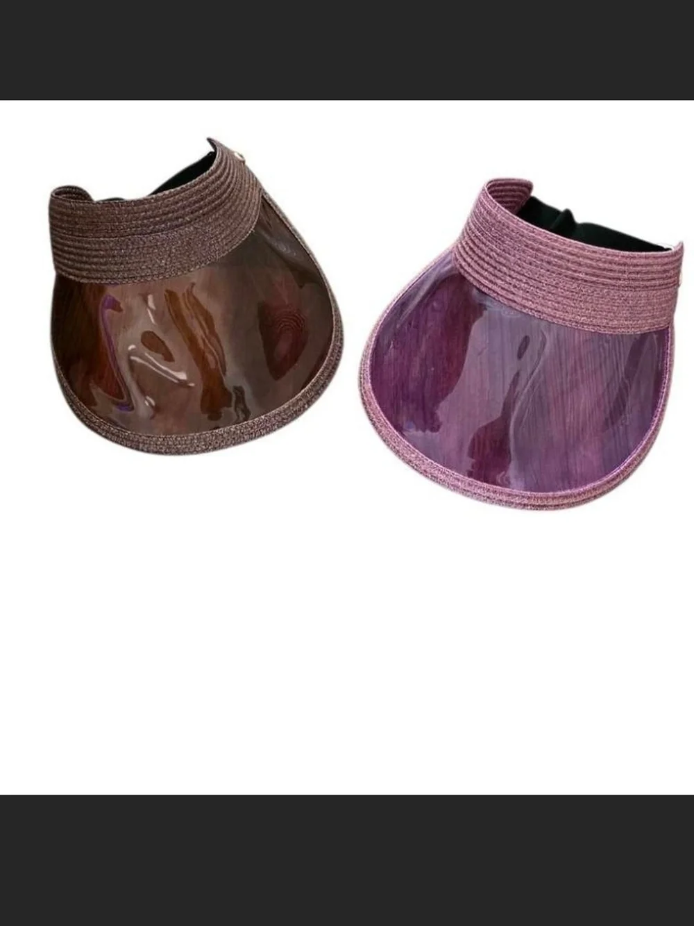 Y2K Sun Visor Hat Purple and Brown Set Beachwear